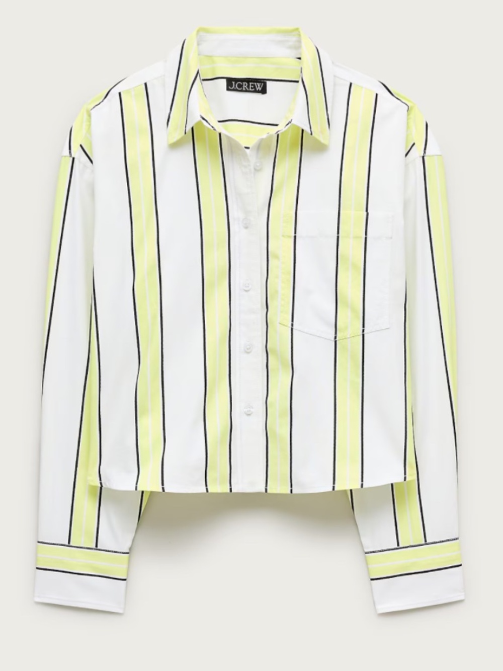 J Crew Étienne cropped button-up shirt in striped cotton poplin XL